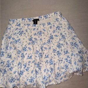 Sincerely Jules Blue and White Floral Skater Skirt